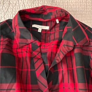 Foxcroft women’s Bold Red and Black Checkered Shirt